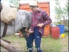 Anal sex in the field with a dog
